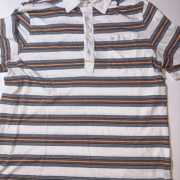 Criquet Pima Cotton Short Sleeve Stripe Polo 4-Button Size Large - Picture 6 of 11